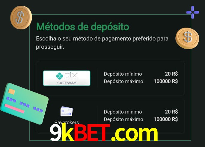O cassino 9kbet.com oferece uma grande variedade de métodos de pagamento
